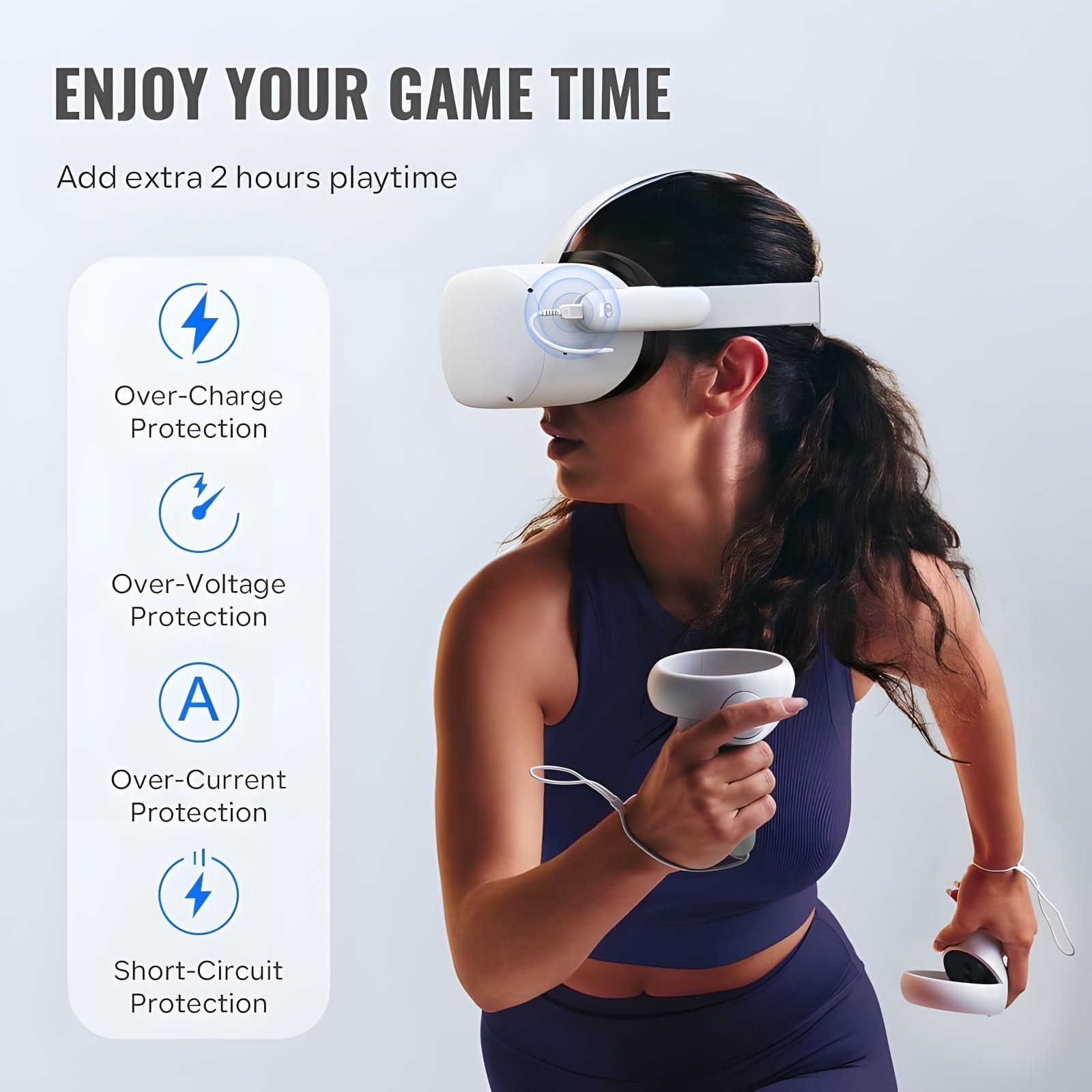 Prociv VR Headset Battery Pack for Meta Quest 3S/3/2, Portable Fast Charging Extended Power Bank (4.2 oz) t5kks