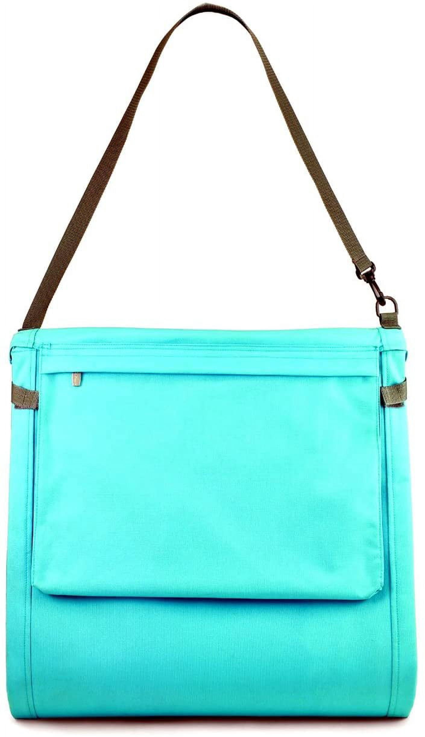 Bo-Toys Portable Beach Mat Padded Lounge Chair with Attached Tote (Blue, 21.25 in x 63.5 in) pw5hw