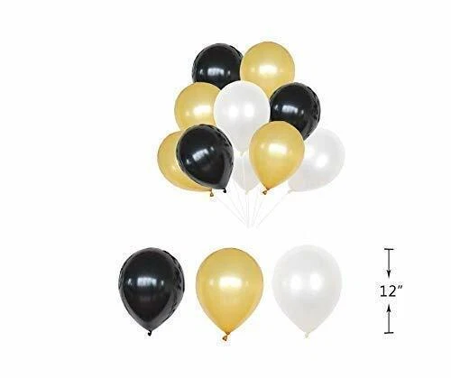 GLEAM 85 Piece Black & Gold Party Decoration Set (Happy Birthday Banner, Party Supplies) rq9gp