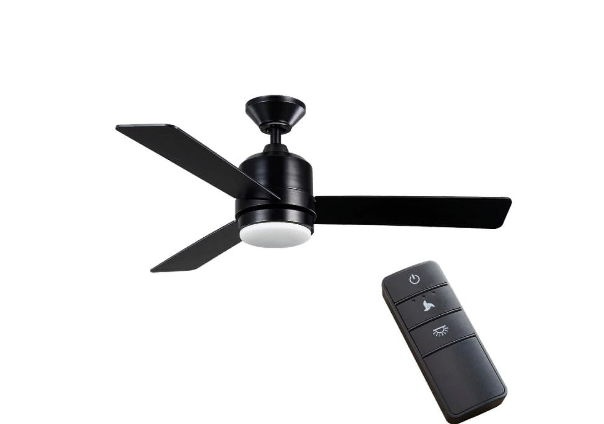 Hampton Bay Castlegate 44 in. Indoor LED Ceiling Fan with Light Kit and Remote (Black, 44 in.) yattj
