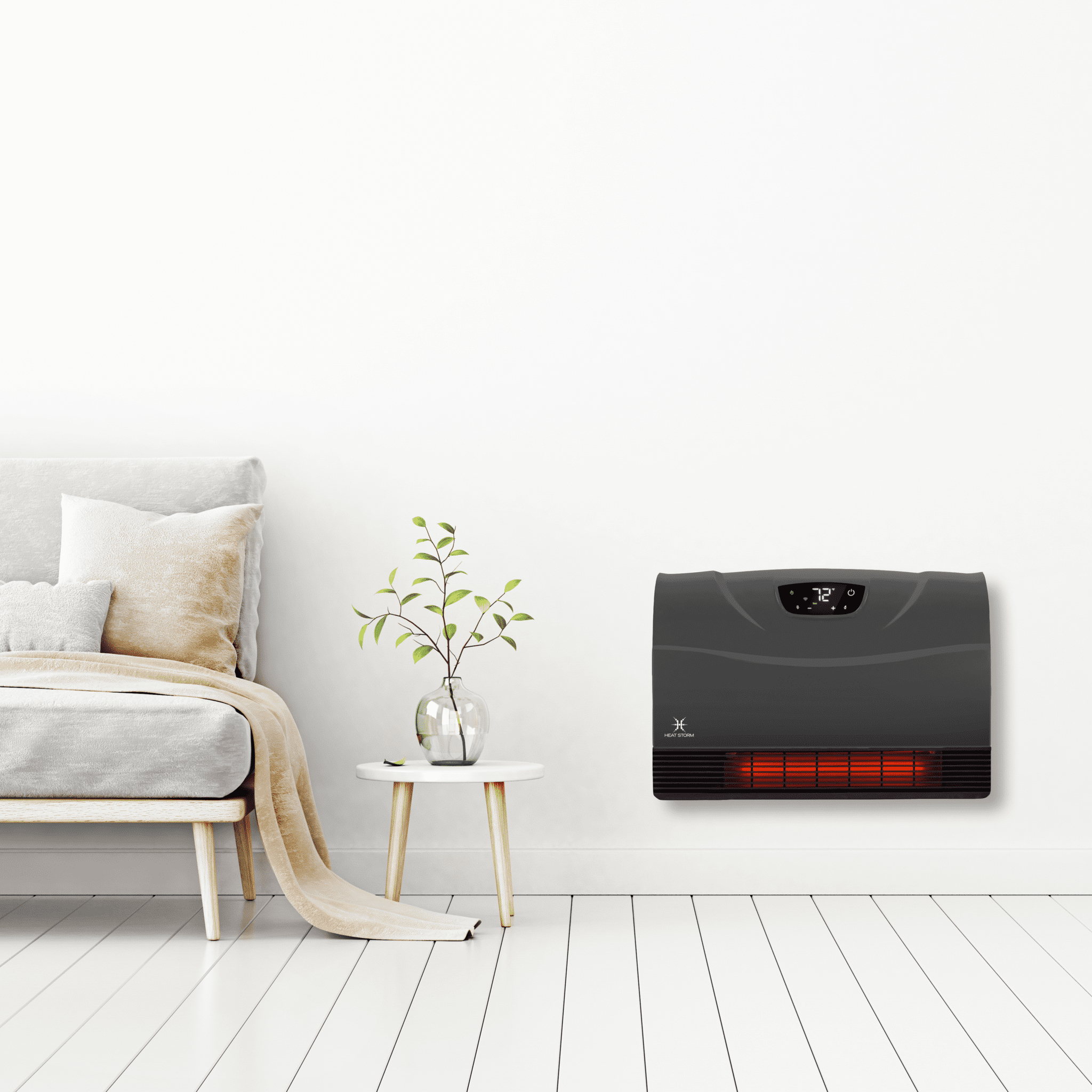 Heat Storm Electric Smart Space Heater with Wi-Fi and Digital Thermostat (Grey, 1500W) 9kb49