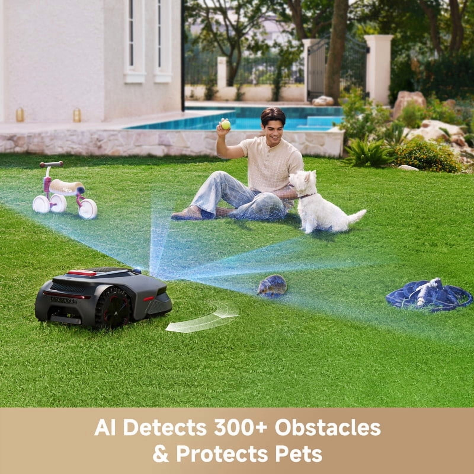 MOVA LiDAX Ultra 1000 Robotic Lawn Mower, AI-Powered 3D LiDAR Navigation, Edge Cutting, Smart Obstacle Avoidance (0.25 Acre) 6l729
