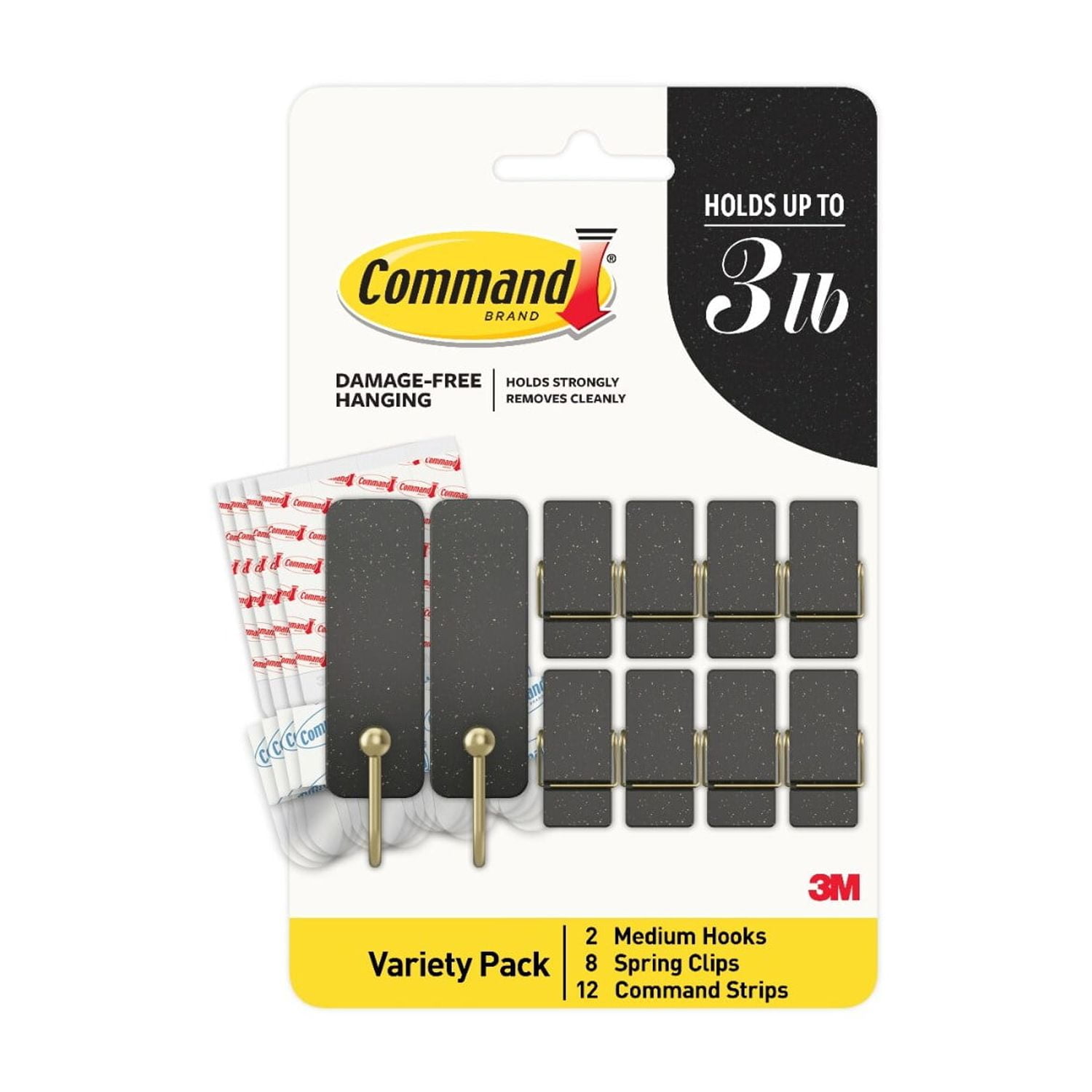 Command Wall Hooks Variety Pack (Soot, 10 Hooks, 12 Strips) fp99o
