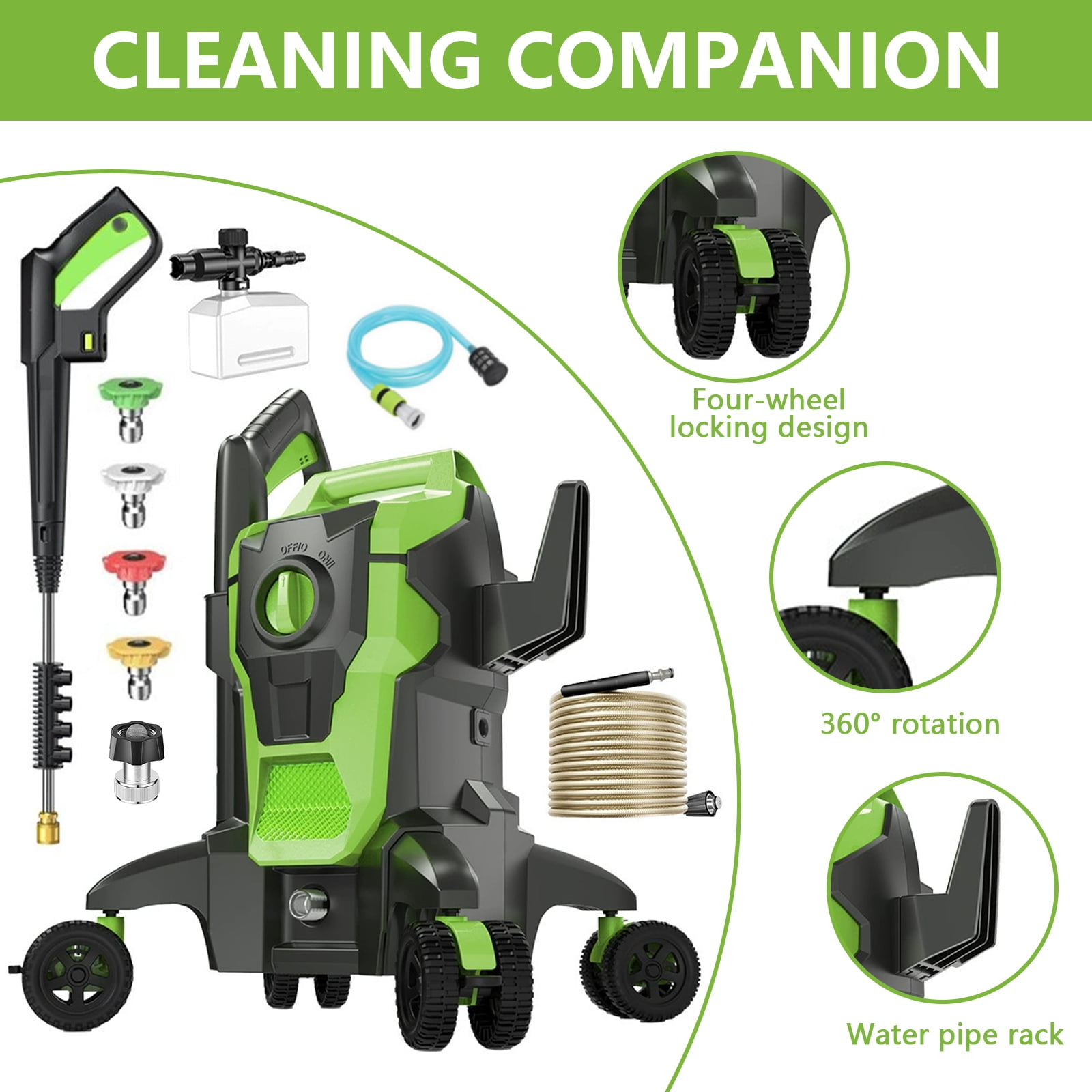 iFaveorr Electric Pressure Washer 4800 PSI 2.0 GPM High-Pressure Cleaner for Home and Car (15.22 fl oz Foam Cannon) 2don8