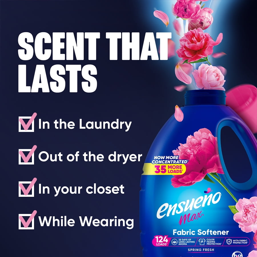 Ensueno Spring Fresh Fabric Softener, Long-Lasting Microcapsule Scent Technology (105 oz) qa6mm