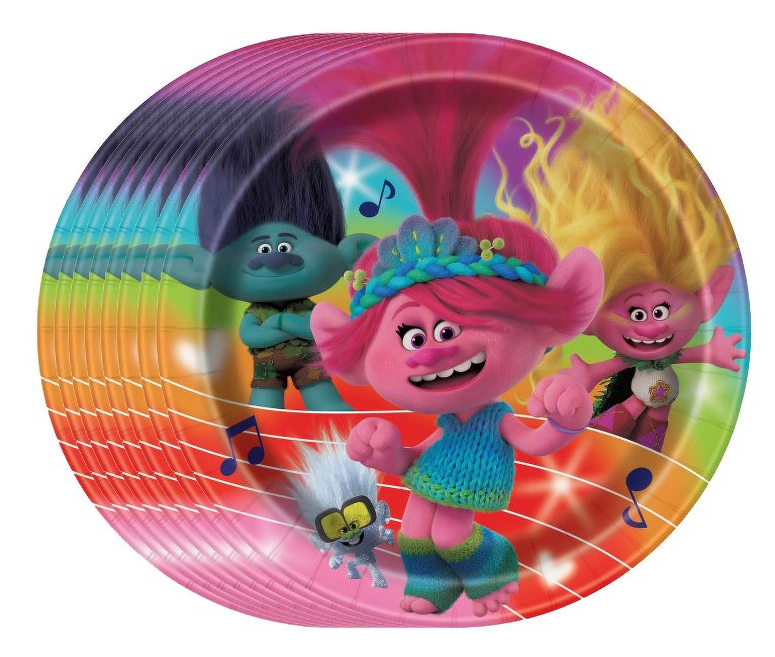 Unique Trolls Birthday Party Supply Set (Multicolor, 24 Count) dq5nx