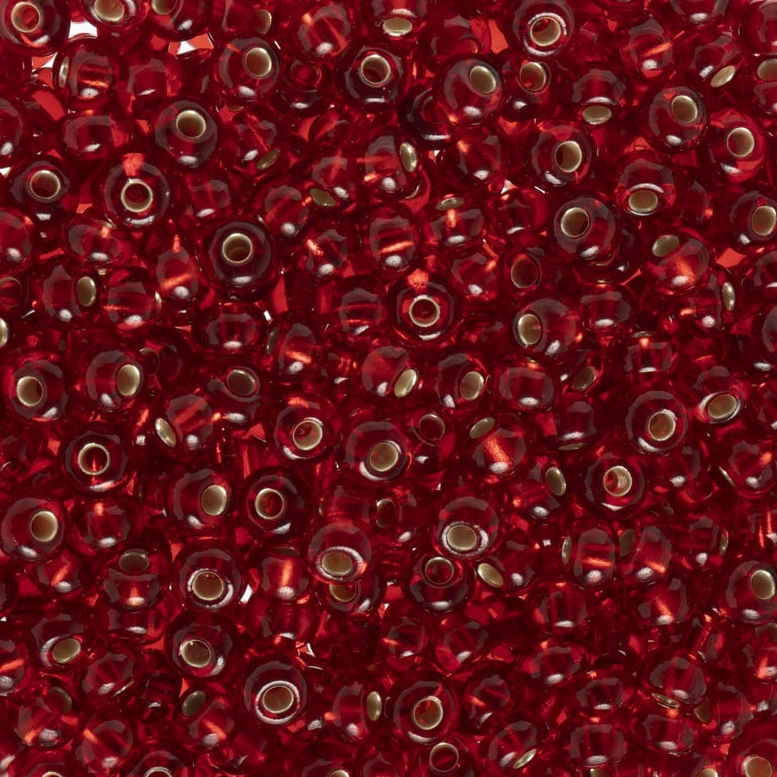 John Bead Czech Glass Seed Beads 6/0 Round Craft Beads for Jewelry Making (Ruby Silver Lined, 0.8 oz) sgi64
