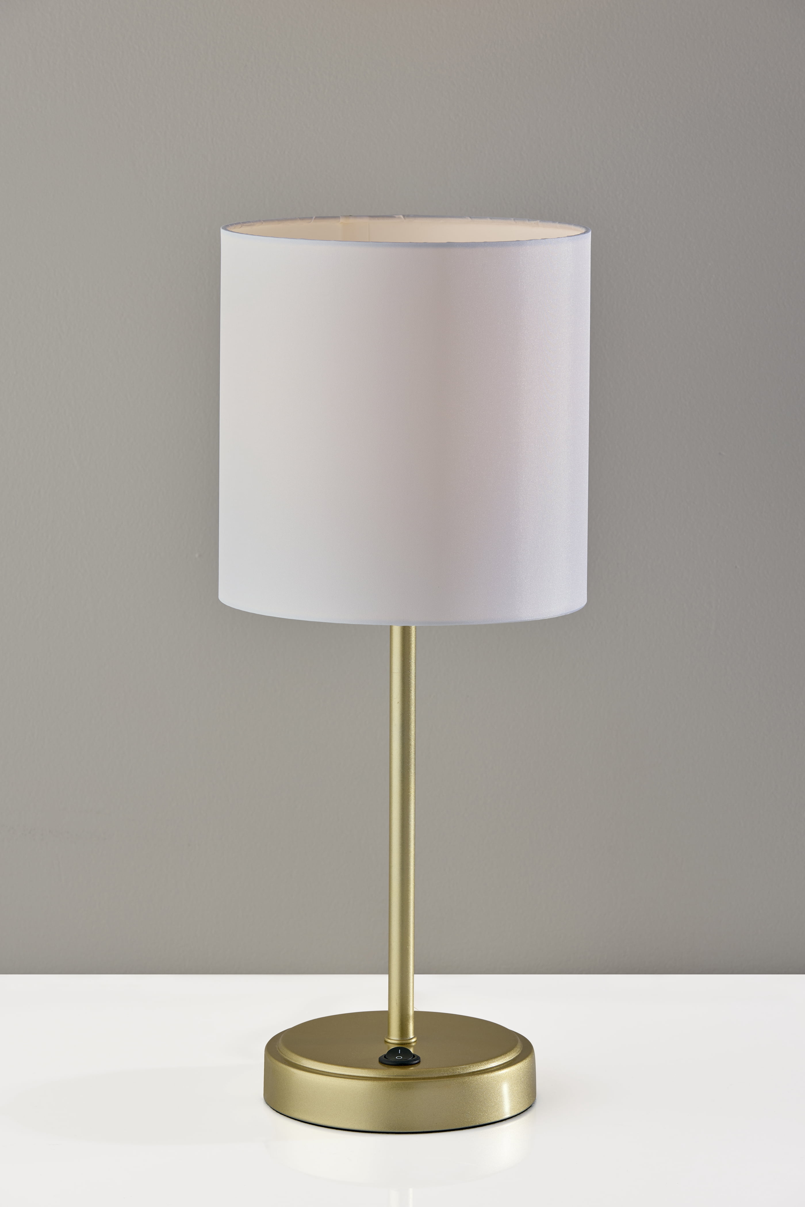 Mainstays Modern Metal Stick Table Lamp with USB and USB-C Charging Ports (Gold, 19 in) 92hjc