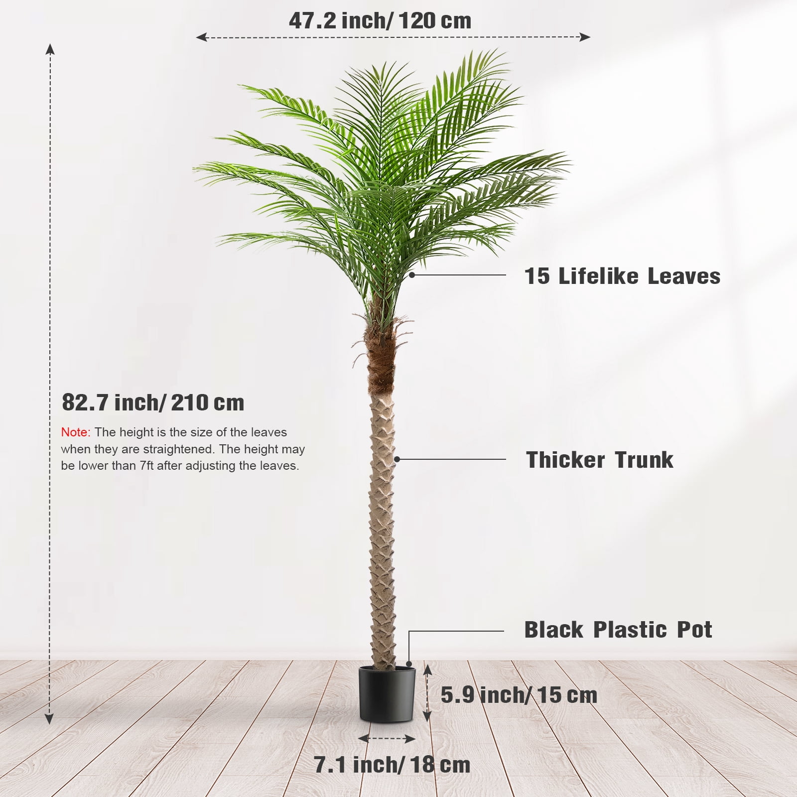 Olivivi Artificial Palm Tree, Lifelike Silk Plant for Home and Office Decor (Green, 7 ft, 2 Pack) 3z2l5