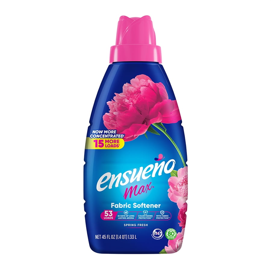 Ensueno Max Liquid Fabric Softener, Spring Fresh, Long-Lasting Scent (45 fl oz) e2787
