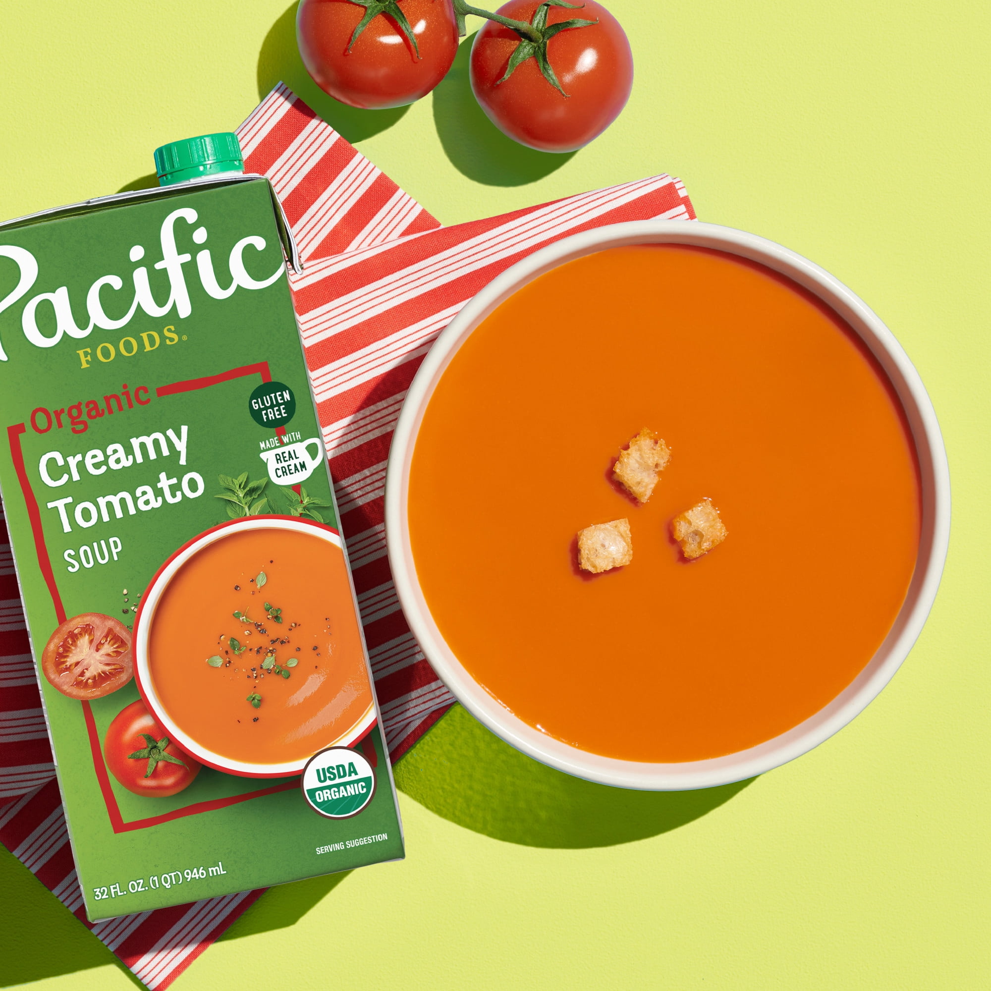 Pacific Foods Organic Creamy Tomato Soup (Creamy, Vegetarian, Gluten Free, 32 oz) r633y