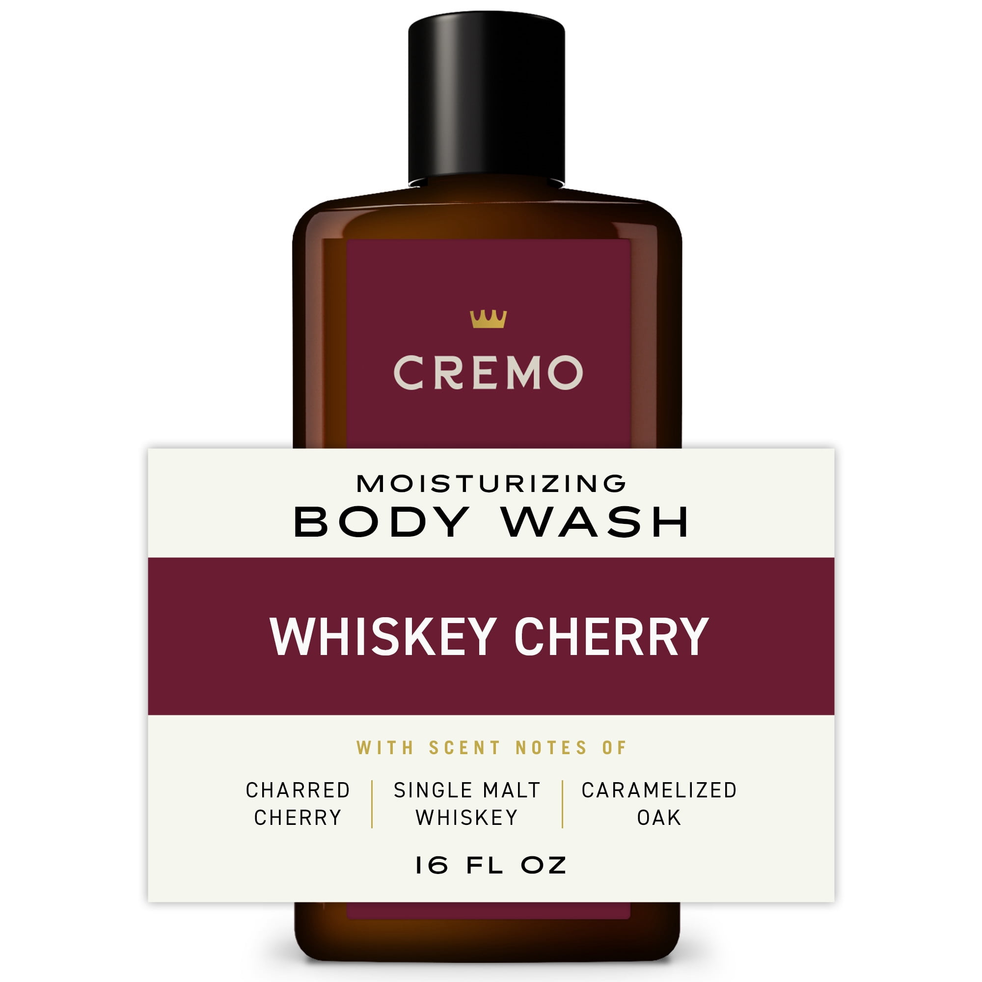Cremo Men's Body Wash, Whiskey Cherry Scent, Moisturizing Formula (16 fl oz) m43e9
