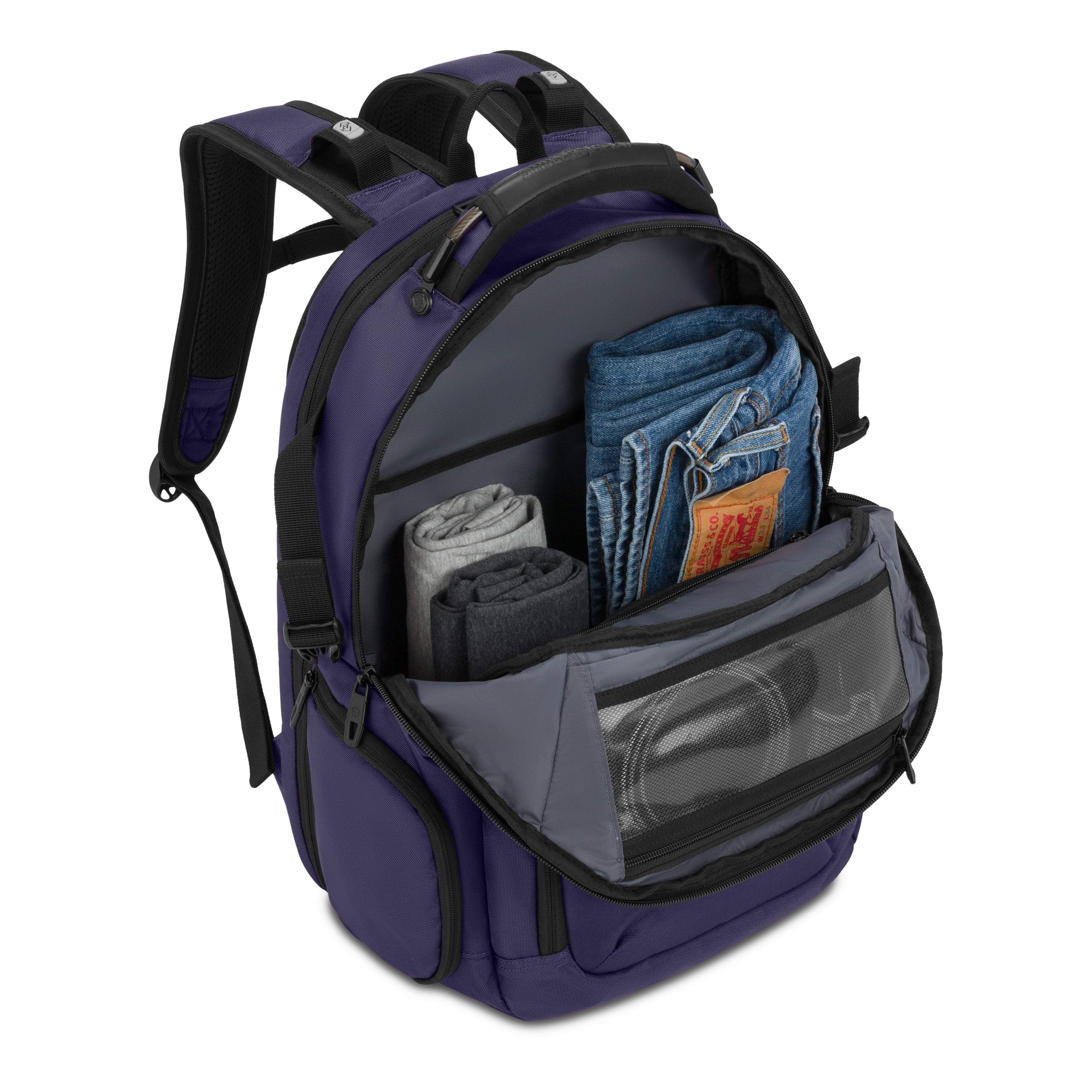 SWISSGEAR Stride ScanSmart Laptop Backpack, Ergonomic Travel Bag for 17 in Laptops (Peacoat Blue, 18 x 13.25 x 7.5 in) h9zll