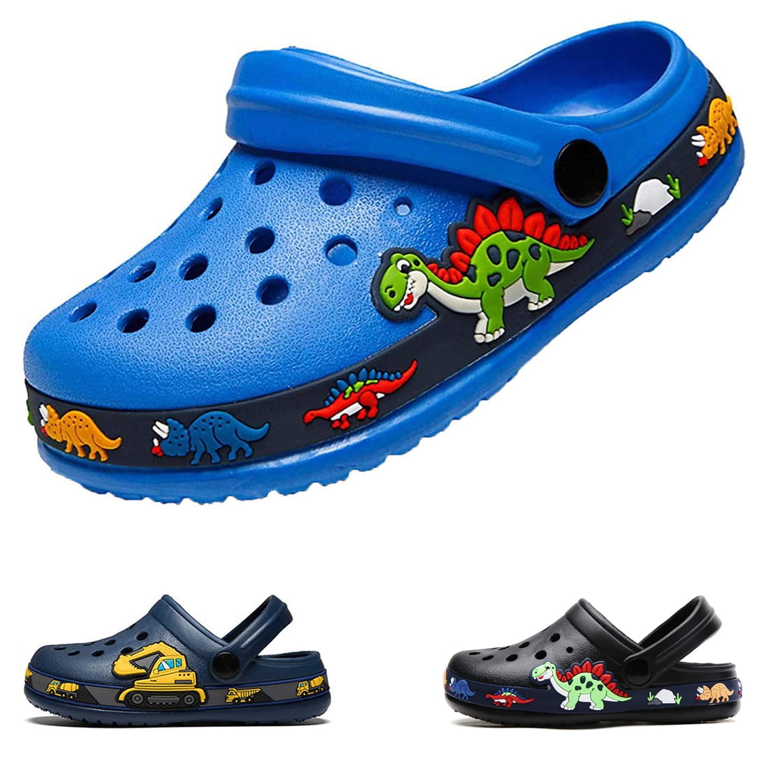 Drecage Toddler Cartoon Clogs Lightweight Garden Sandals (Blue, 6 US Toddler) std4z