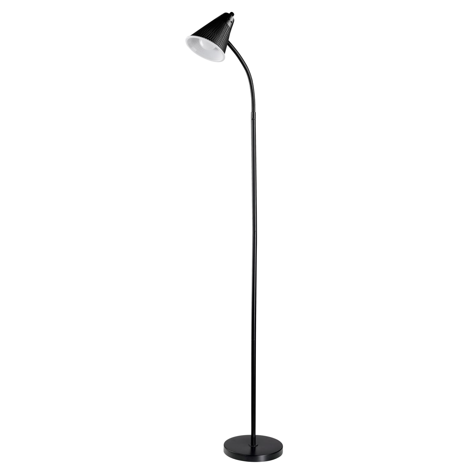 Globe Electric Novogratz Modern LED Floor Lamp with Adjustable Gooseneck and Mesh Shade (Matte Black, 59 in) f1h4v