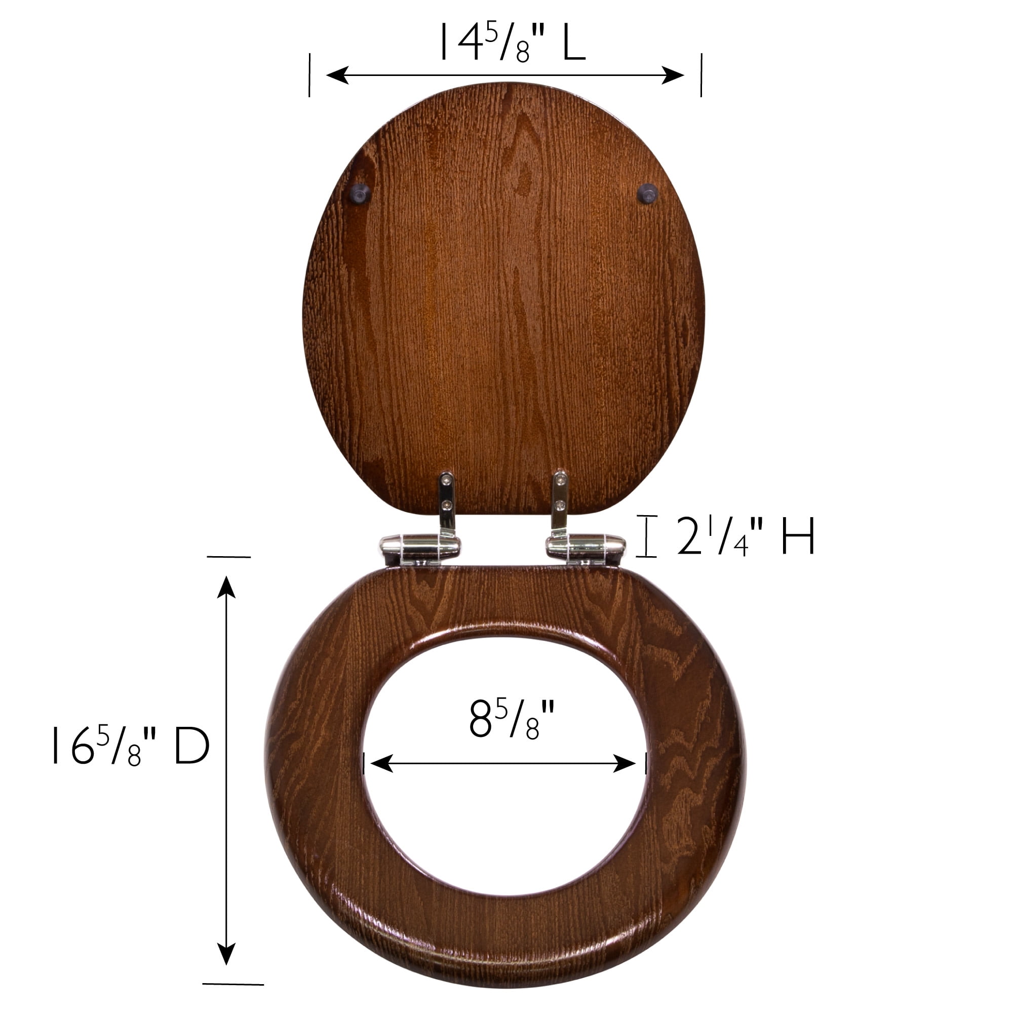 Design House Dalton Wooden Soft Close Toilet Seat (Java Brown, Round) yznqm