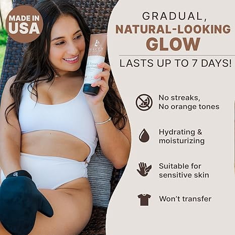 Beauty by Earth Self Tanner Lotion with Application Kit (Natural Sunless Tanning, 7.5 fl oz) c6zwb