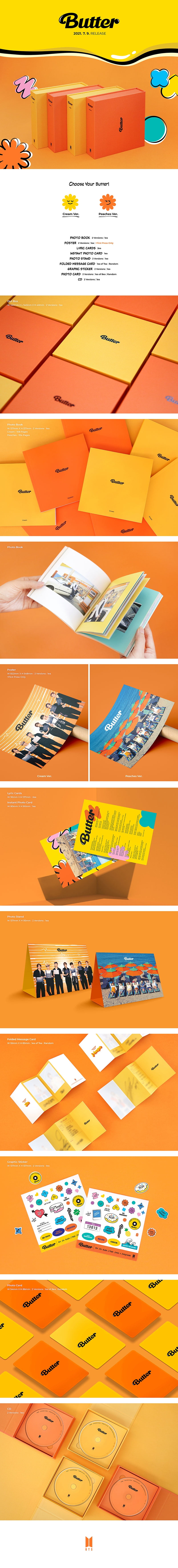 BTS Butter 2nd English Single Album (Cream Version, 1 Pack) 40kxe