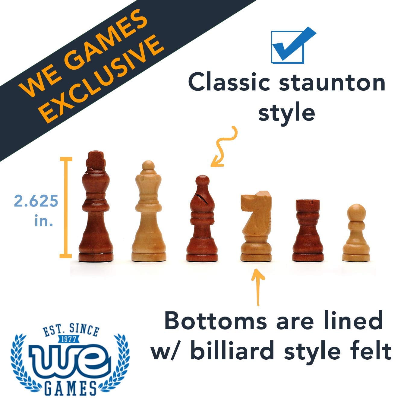 WE Games Folding Wood Travel Chess Set with Walnut Veneer Board (Brown, 11.5 in) k9f8g