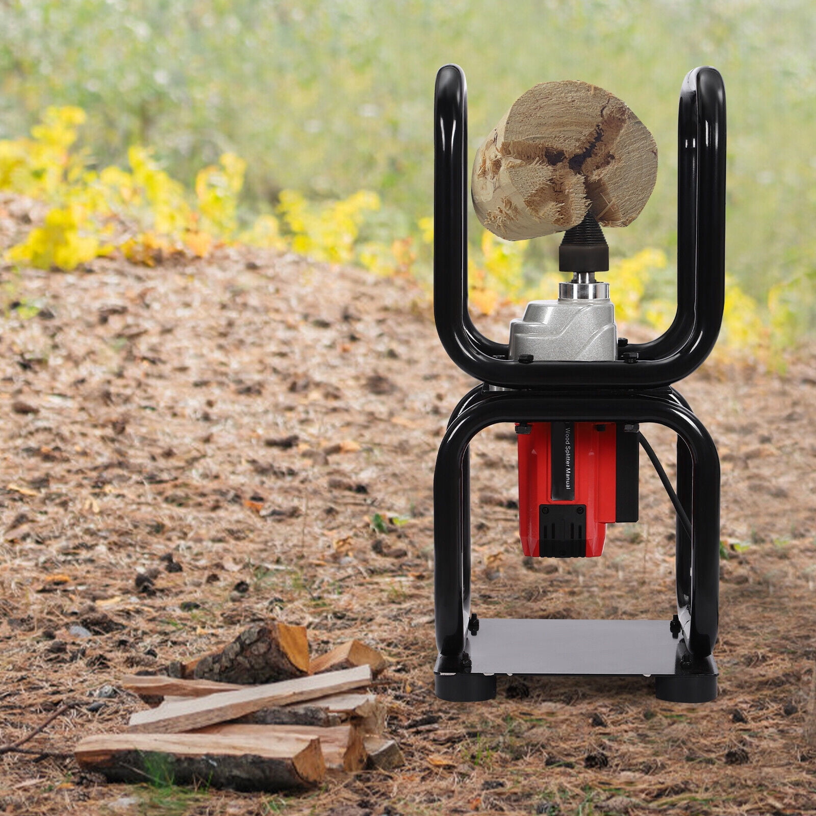TFCFL Electric Log Splitter, 3.3KW Heavy-Duty Firewood Splitting Machine (Black, 450 RPM) wu2b3