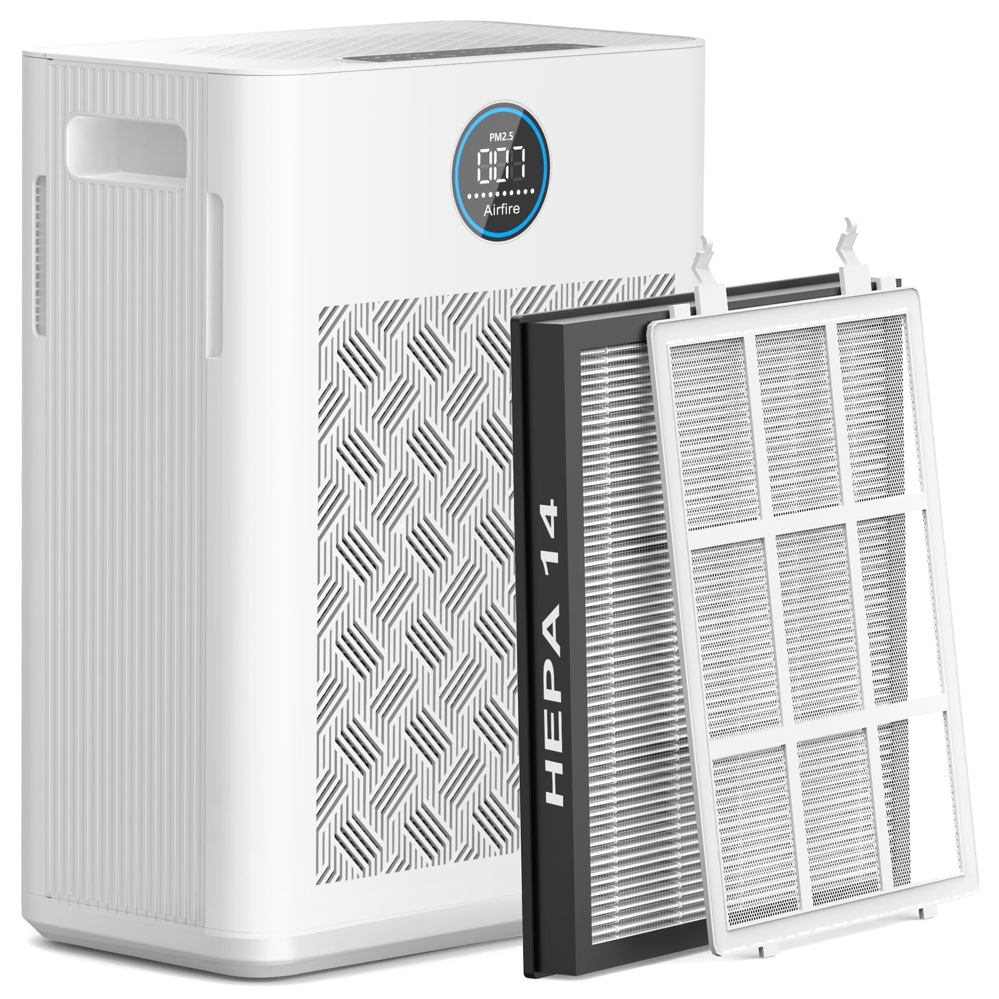 AIRFIRE Air Purifier for Large Rooms up to 2300 sq ft, H14 True HEPA Filter with Washable Pre-filter for Pets, Dander, and Odor (White) gkclj