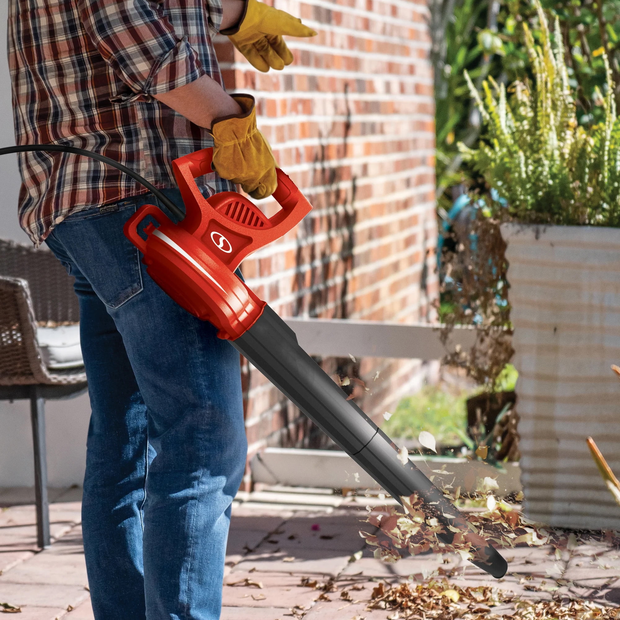 Sun Joe 6-Amp Corded Handheld Leaf Blower (Red, 3.9 lb) puv1r