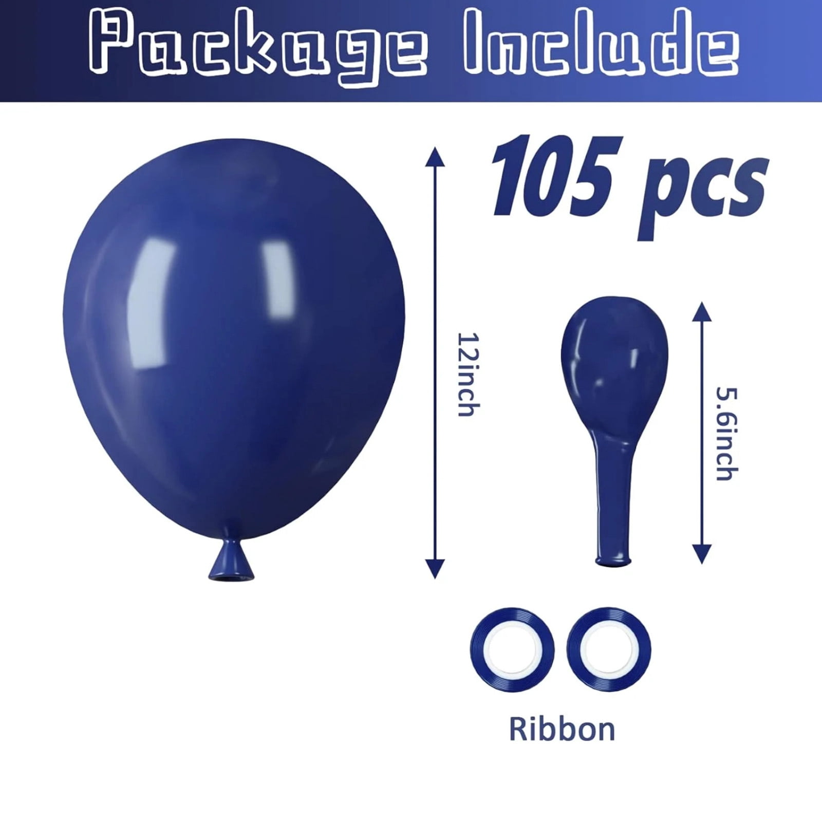 BallsFHK Navy Blue Latex Balloons for Party Decorations (Dark Blue, 12 in, 100 Pack) 55k7j