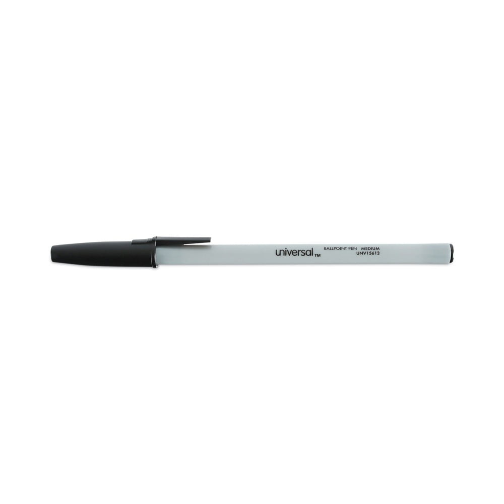 Universal Economy Ballpoint Stick Pen, Oil-Based Ink, Medium Point, Smooth Writing (Black, 60/Pack) 6oojp