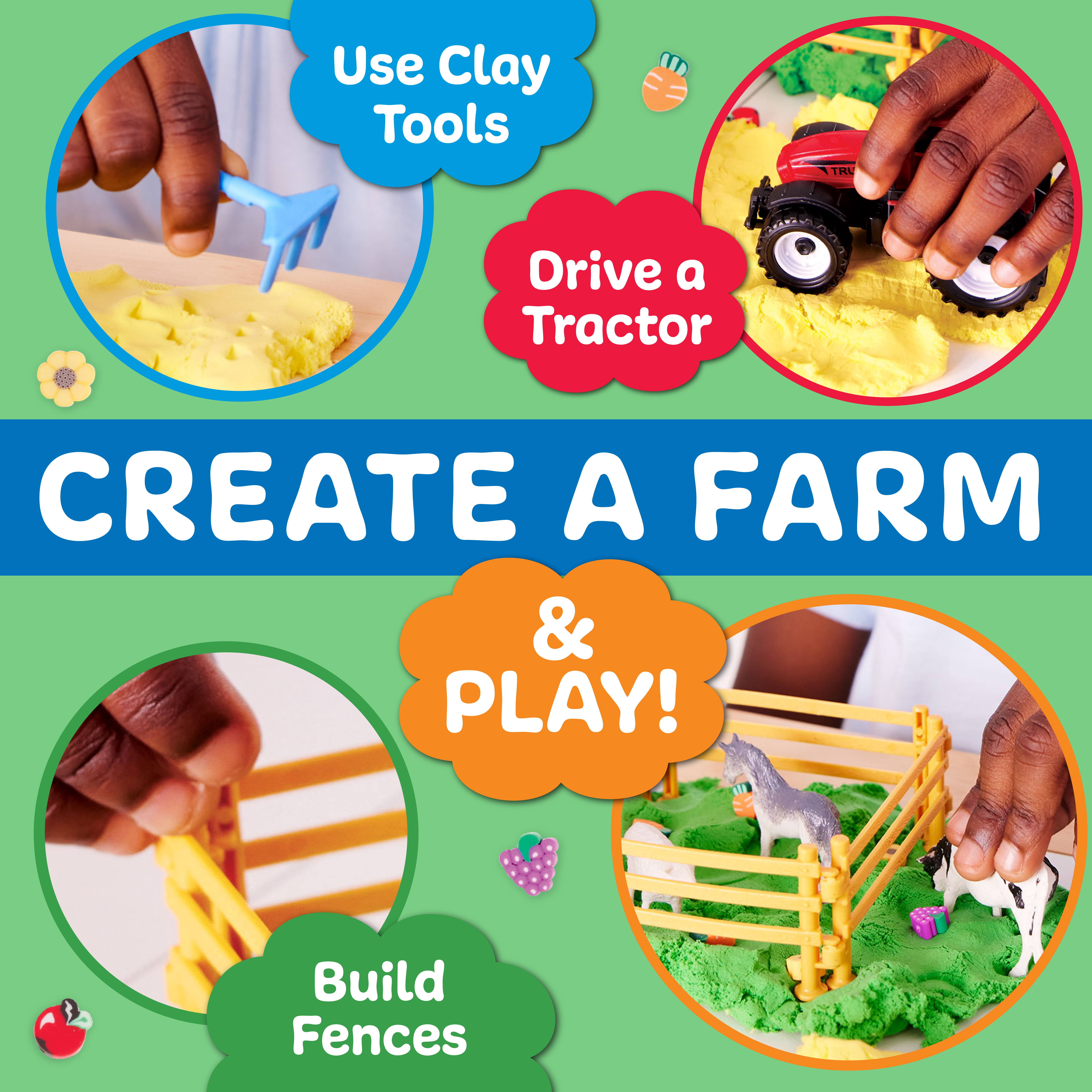 Creativity for Kids Sensory Activity Kit Farm Animal Playset with Cloud Clay and Figurines (1 Set) l3l7a