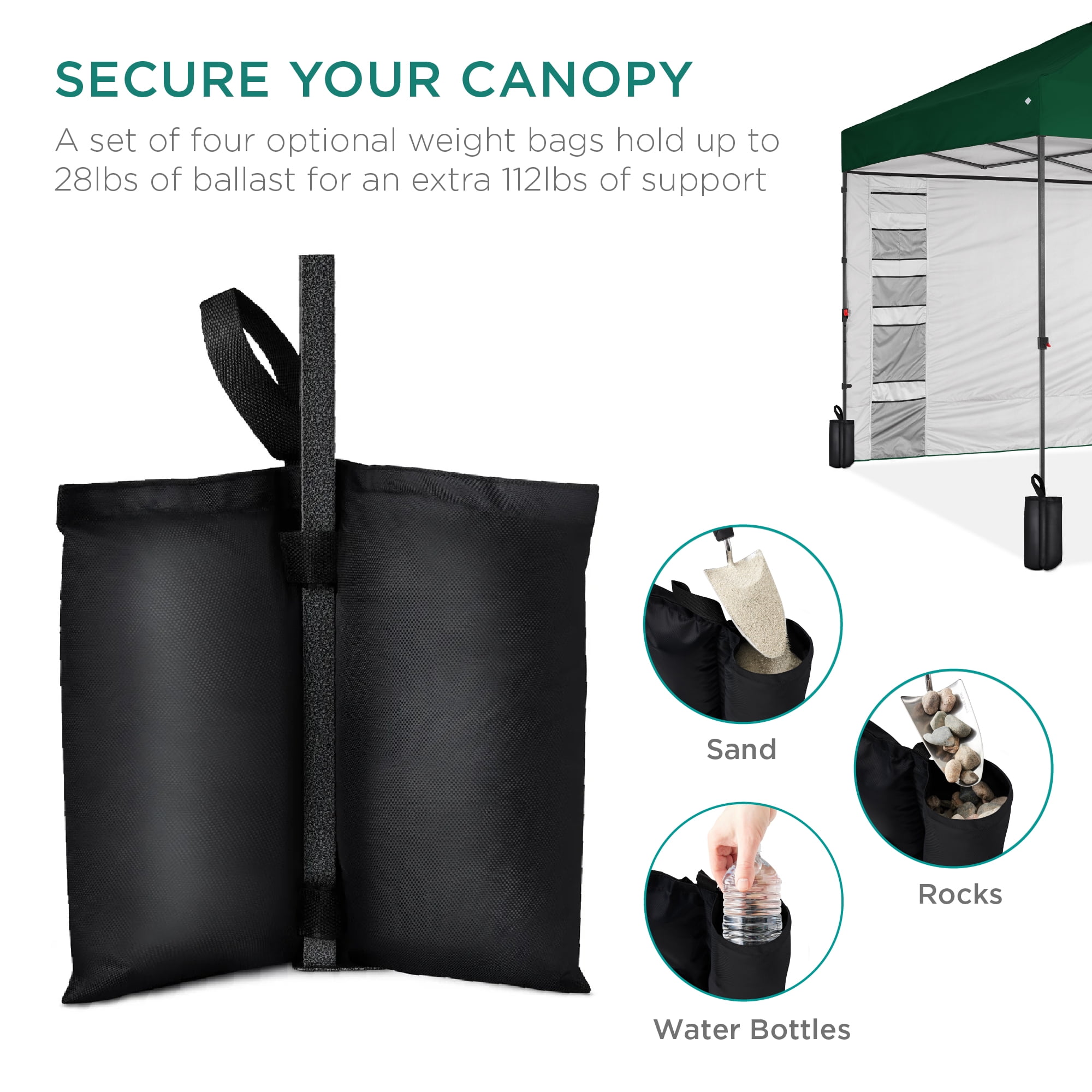 Best Choice Products Pop Up Canopy Tent with Side Wall and Carrying Case (Forest Green, 10 ft x 10 ft) 6s8de
