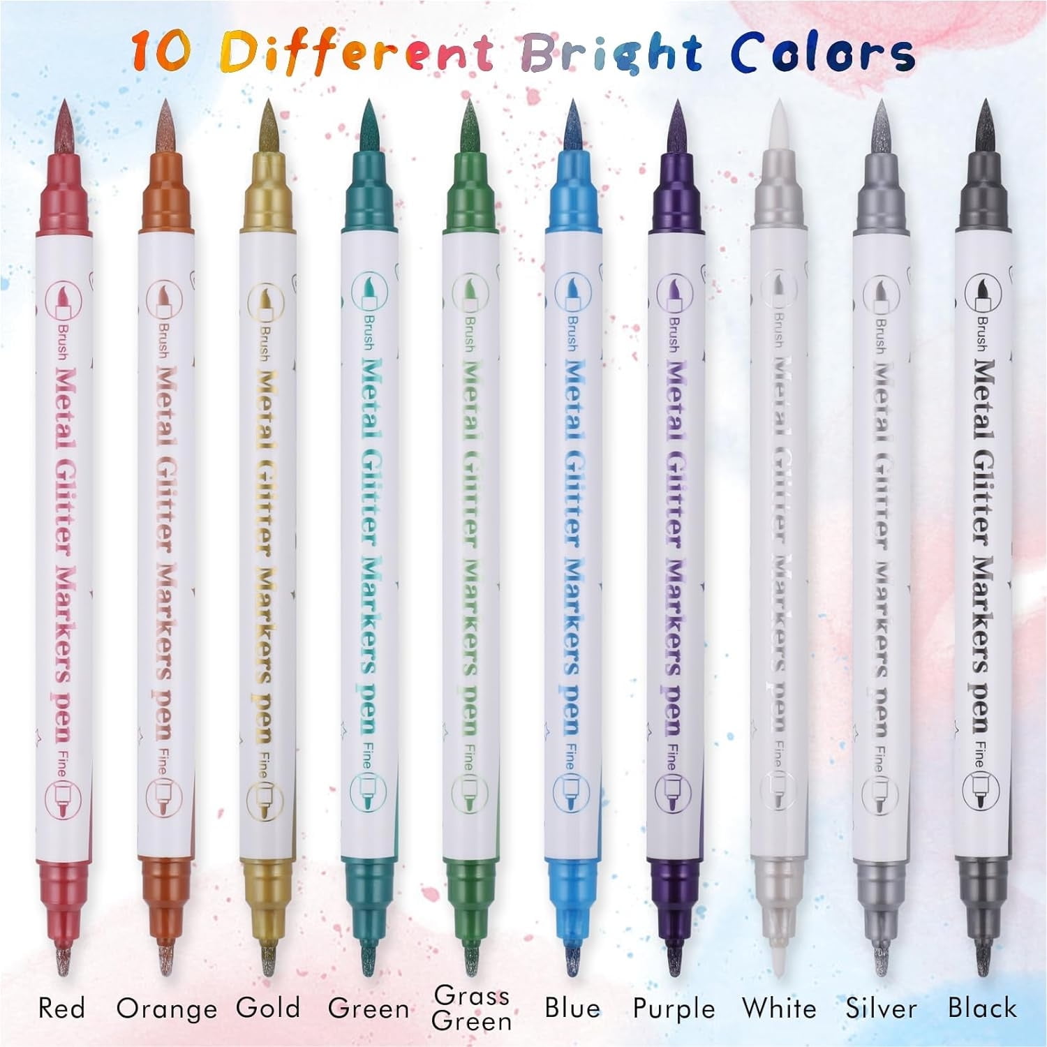 Bexikou Temporary Tattoo Pens and Stencils Kit for Body Art (Multi-Color, 10 Pack) 9xs77