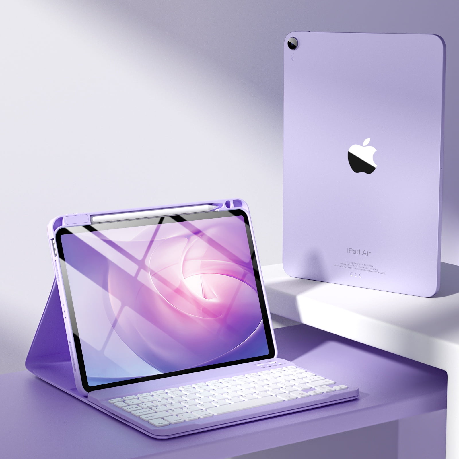 GEAK Keyboard Case for iPad Air 11 inch (M4/M3/M2/5th/4th Gen) Detachable Magnetic Backlit Cover (Purple, 11 in) n90ft