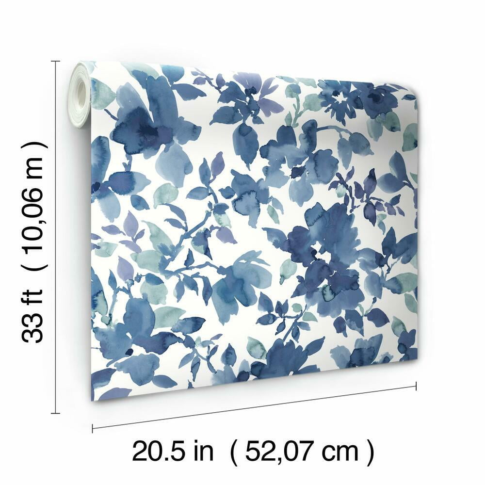 RoomMates Floral Peel and Stick Wallpaper, Removable Self-Adhesive Wall Decor (Light Pink, 28.18 sq ft) 01qoa