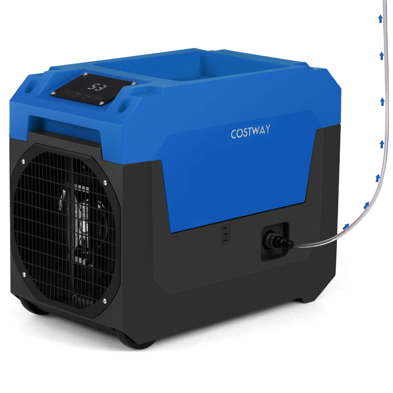 Costway Commercial Dehumidifier with Built-in Pump and Drain Hose for Basements and Job Sites (Blue, 50-Pint) 2k0bp