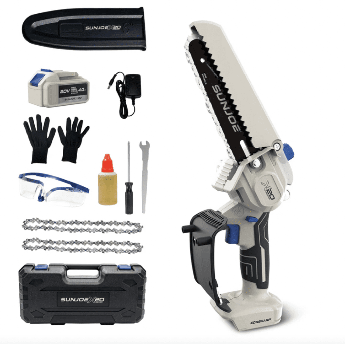 Sun Joe 20V Cordless Handheld Pruning Saw with 4.0-Ah Battery and Charger (Black, 6 in) vdkka