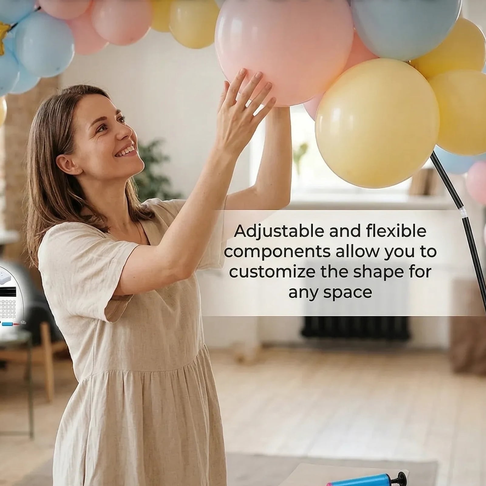 Kicpot Balloon Arch Kit with Stand, Professional Party Garland Set for Weddings and Baby Showers (Yellow, 10ft x 9ft) 5okx7