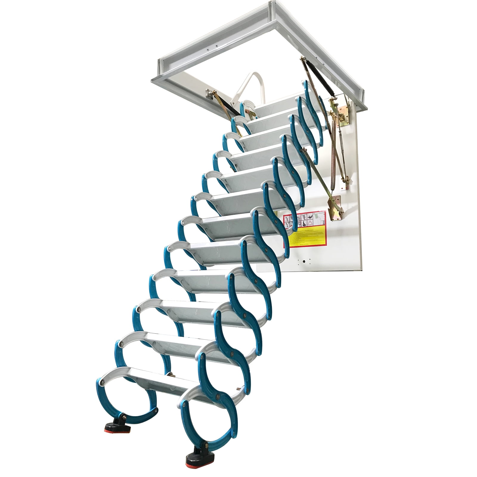 Banfluxion Attic Pull Down Ceiling Ladder, Heavy-Duty Folding Loft Stairs with 12 Steps (Blue, 9.84 ft) nb02c