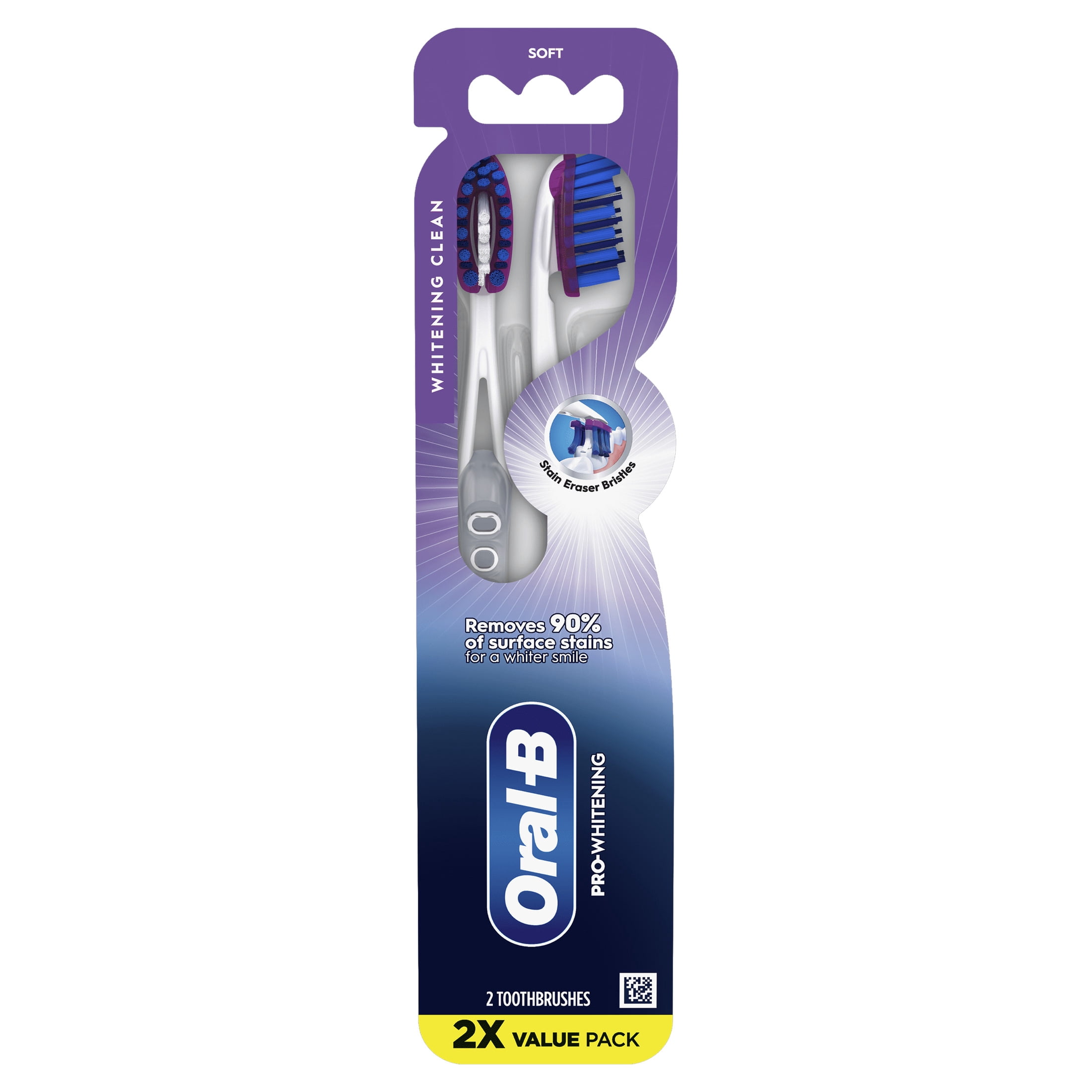 Oral-B Pro Whitening Toothbrush, Soft Bristles, Manual Toothbrush (2 Count) jmn3o
