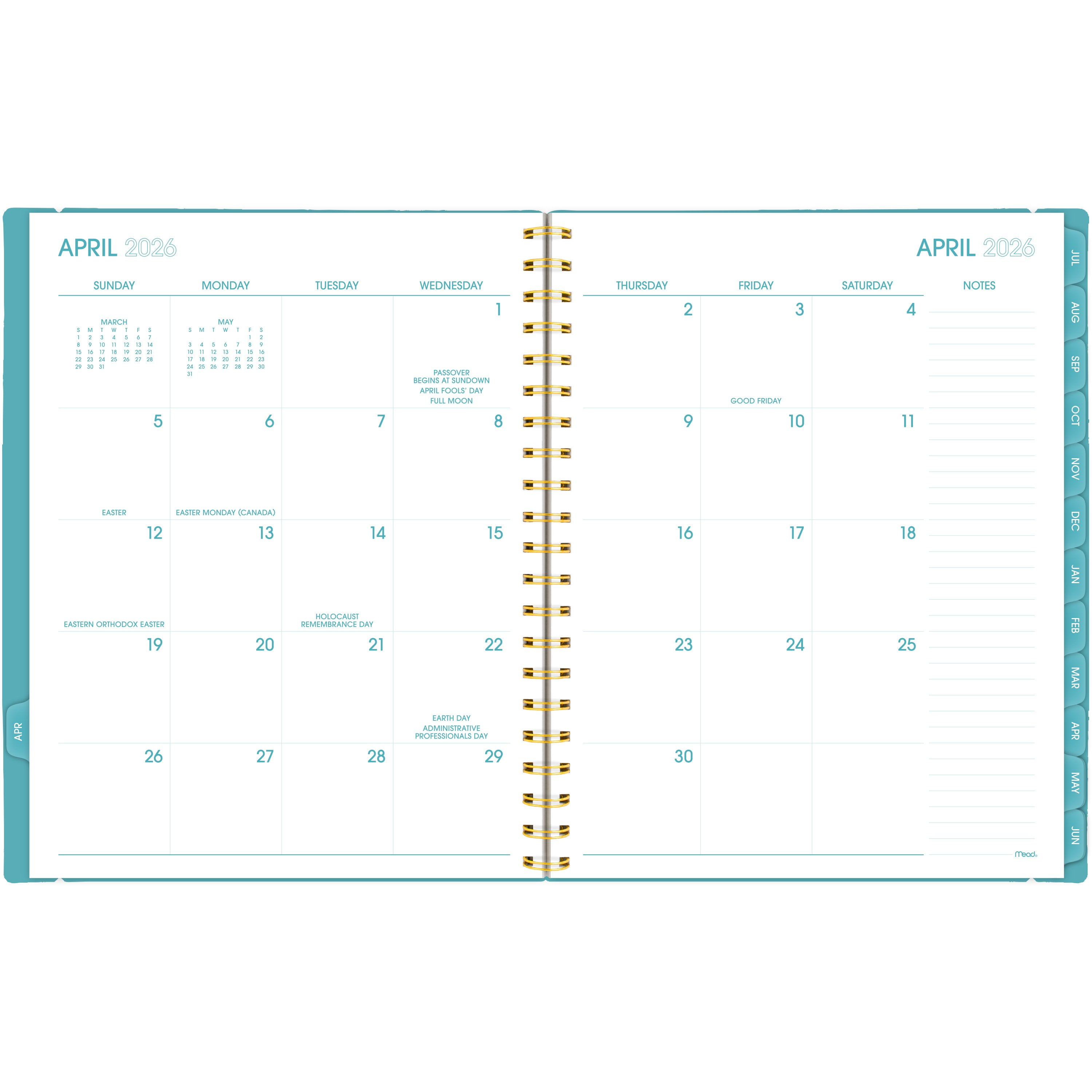 Mead Academic Planner 2026-2027, Weekly & Monthly Organizer (Tranquil Turquoise, 8.5 in x 11 in) 6uoy5