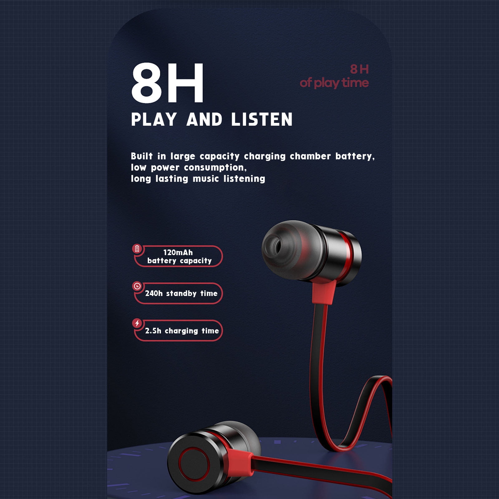FYHALE RX-S100 Wireless Bluetooth Headset Over-Ear Headphones with Micro SD Card Slot (Black, 1 Pack) 445k0