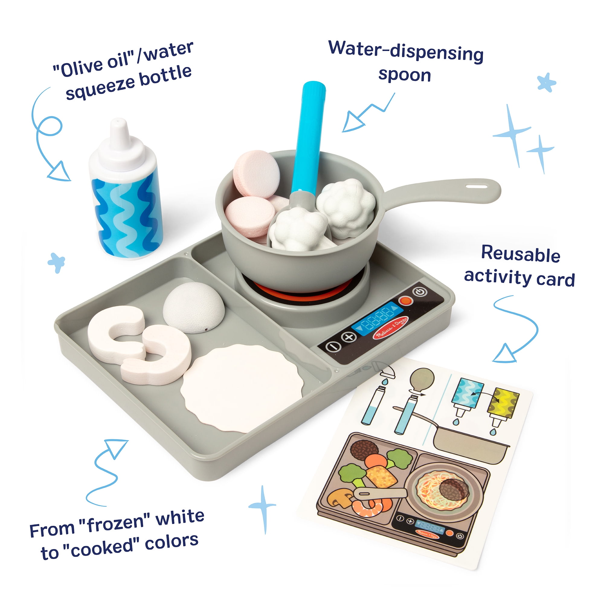 Melissa & Doug Simmer & Stir Stovetop Play Set with Color Changing Food (1 Set) kb0sh