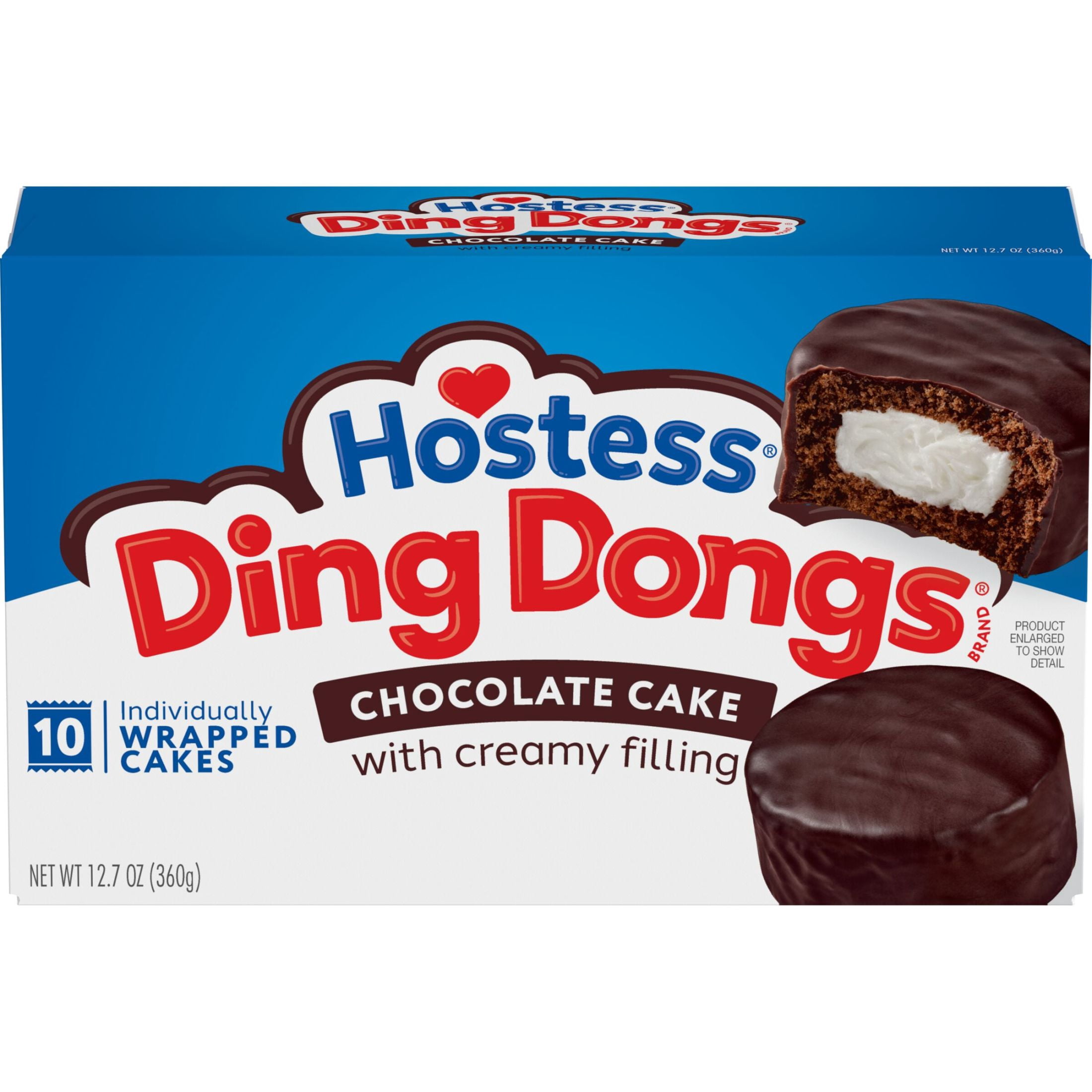 Hostess Ding Dongs Chocolate Snack Cakes with Creamy Filling (12.7 oz, 10 Count) z7kdq