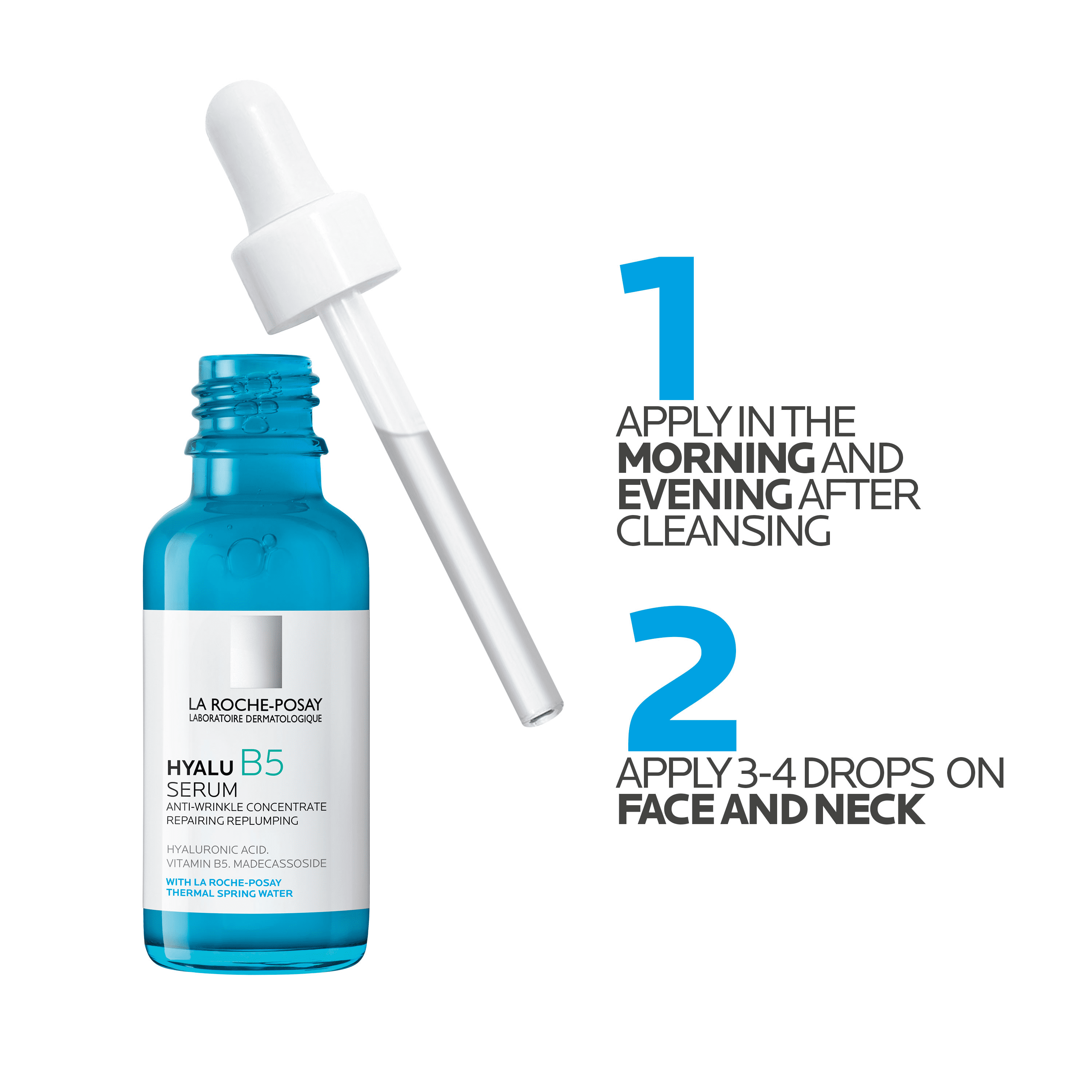 La Roche-Posay Hyalu B5 Pure Hyaluronic Acid Serum for Face, Anti-Aging Hydrating Formula (1.7 fl oz) pofpn