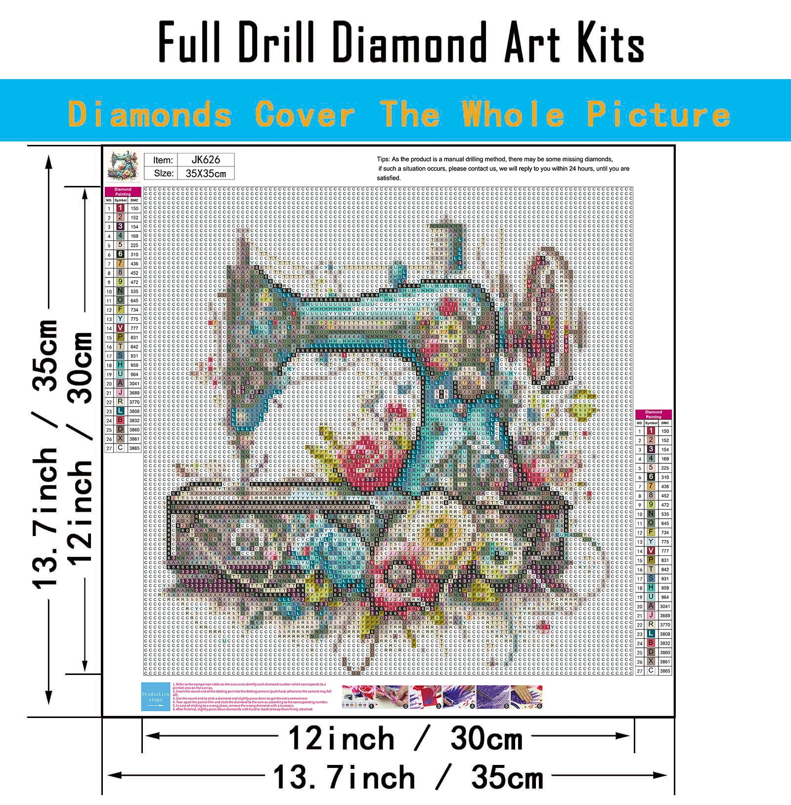 BYGFHLYW Sewing Machine Diamond Art Kit for Adults and Beginners (Full Round Drill, 13.8 x 13.8 in) fbov8