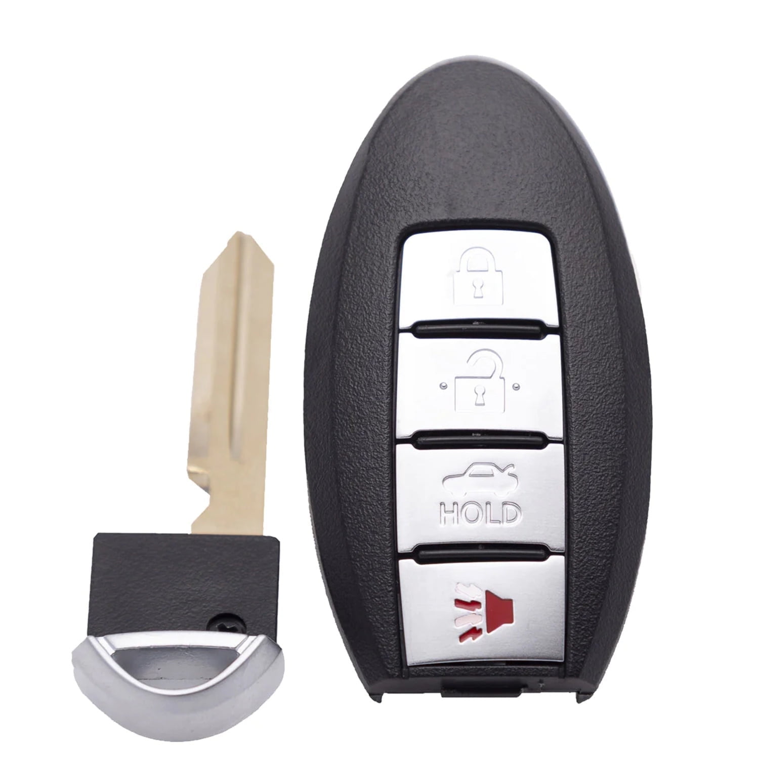 AKS KEYS Smart Proximity Key Fob Replacement for Nissan Altima Maxima (Black, 4-Button) yl527