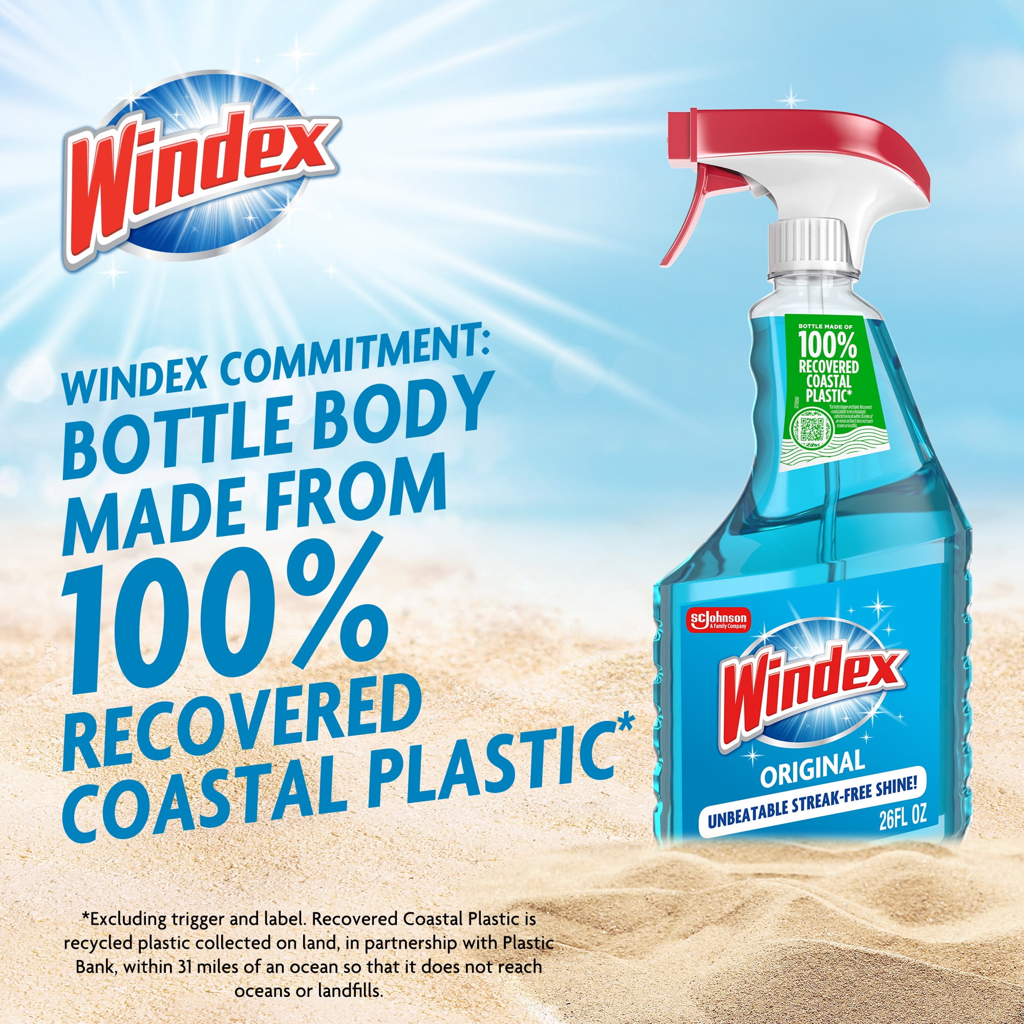 Windex Glass, Window, and Mirror Cleaner, Streak-Free Shine, Original Blue (23 fl oz) pmuyv