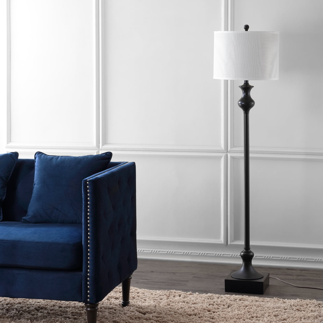 Safavieh Brewster Antique Floor Lamp, Contemporary Iron Lighting with Off-White Shade (Oil-Rubbed Bronze, 61.5 in.) 1rqjg