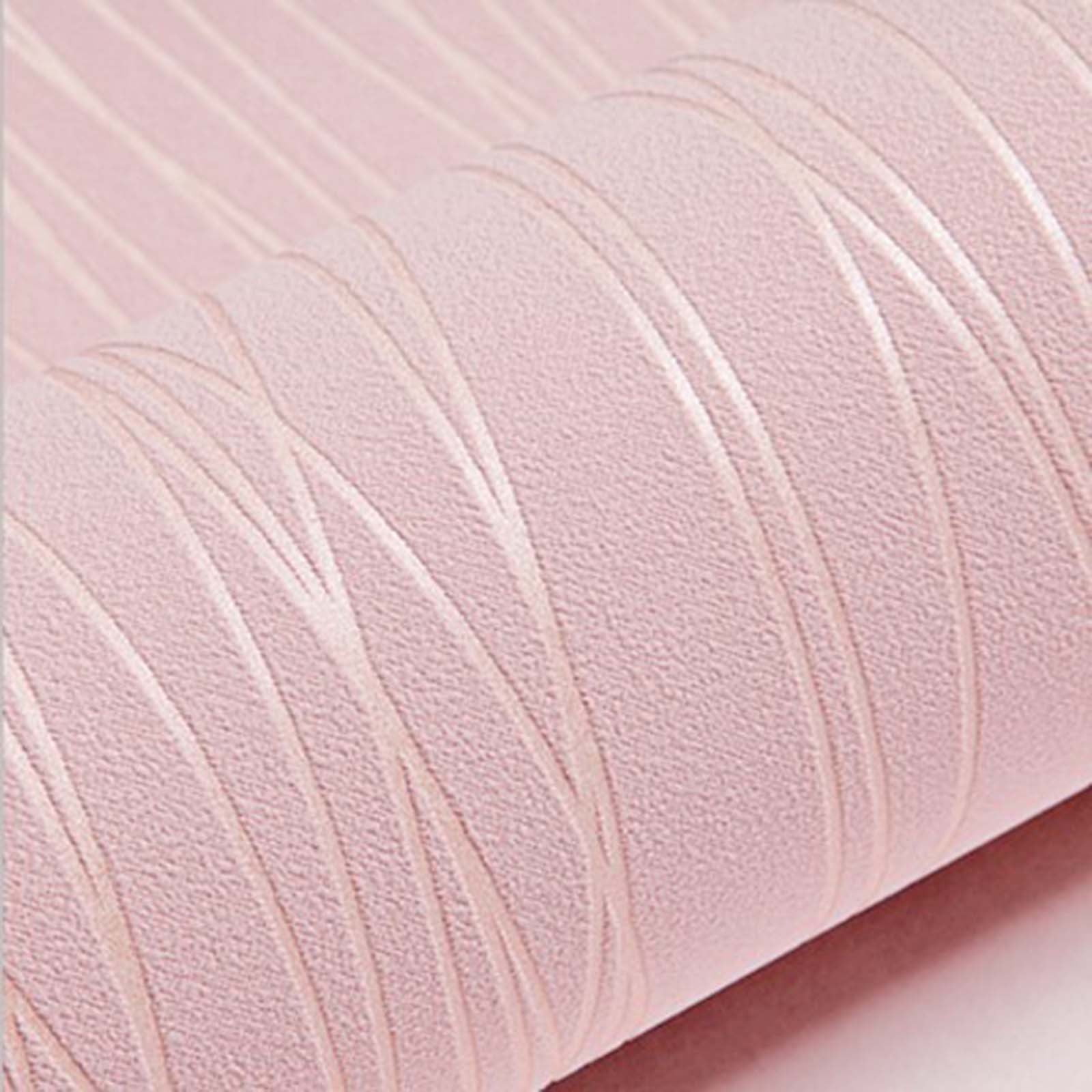 Lksixu Embossed Stripes Wallpaper, 3D Textured Peel and Stick Contact Paper for Home Decor (Pink, 21 in x 33 ft) g40f2