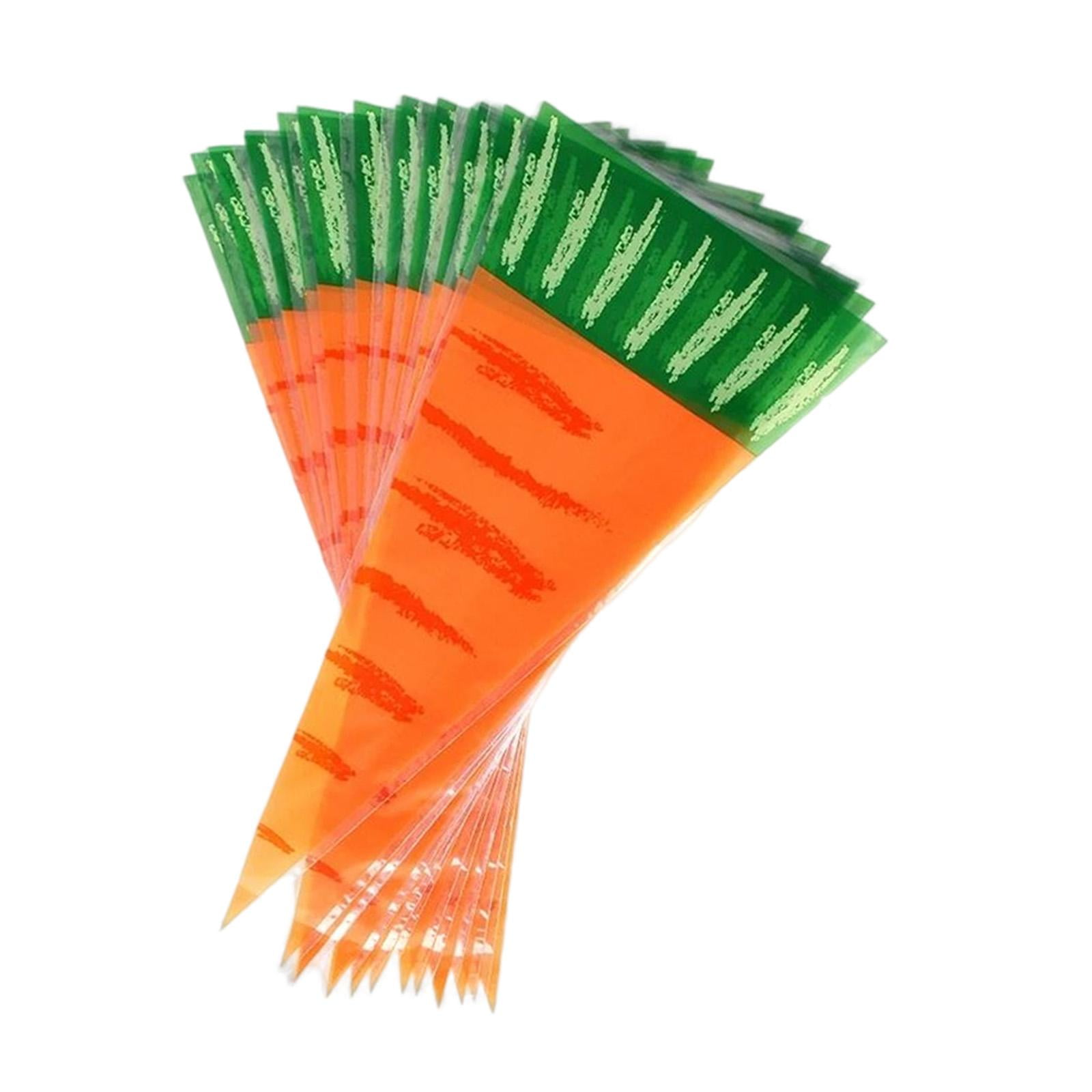 SERENABLE Carrot Shape Cone Treat Bags for Easter Party Favors (Orange, 100 Pack) rri6k