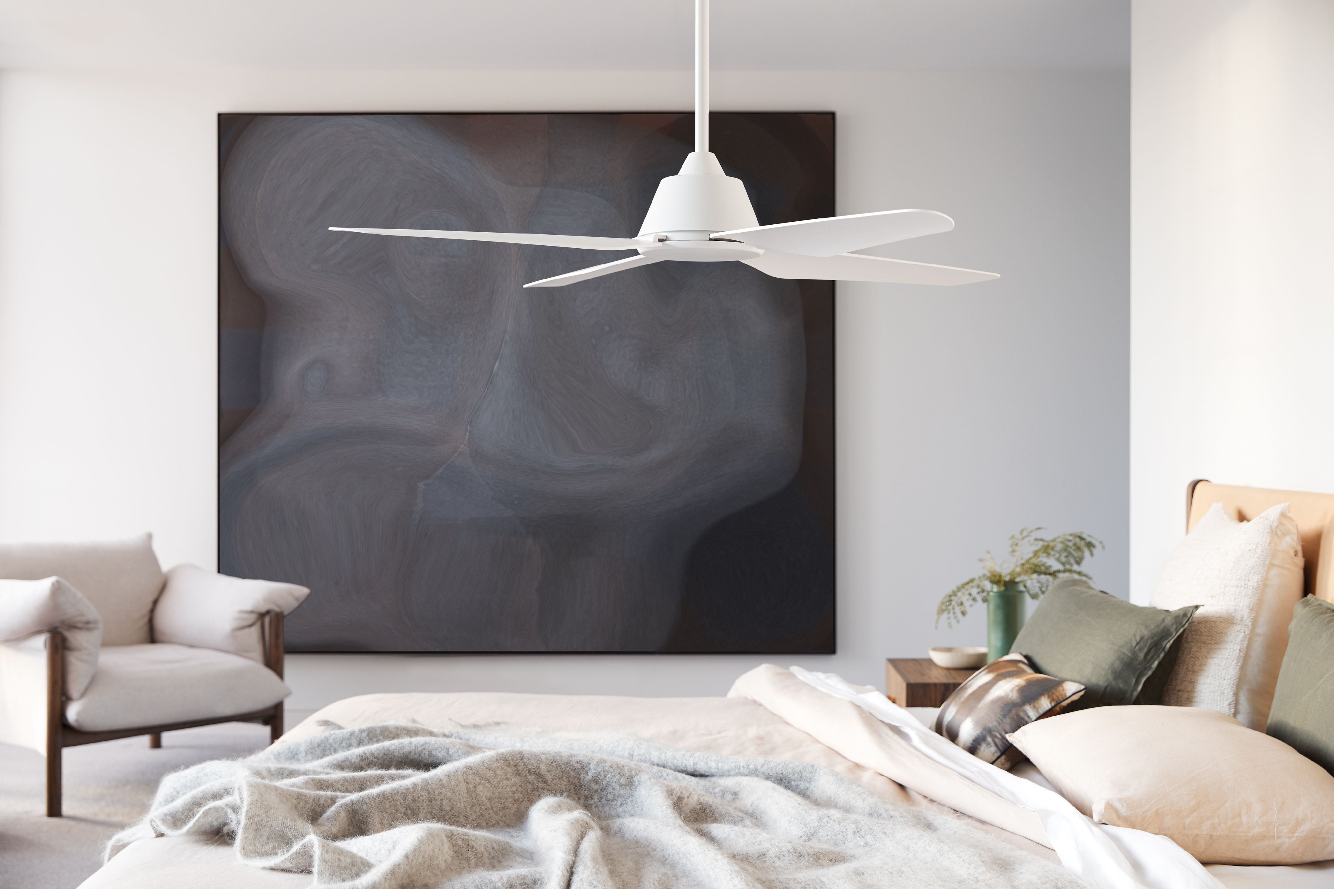 Lucci Air Aria LED Ceiling Fan with Light and Remote (White, 52 in) 042nt